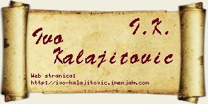 Ivo Kalajitović vizit kartica